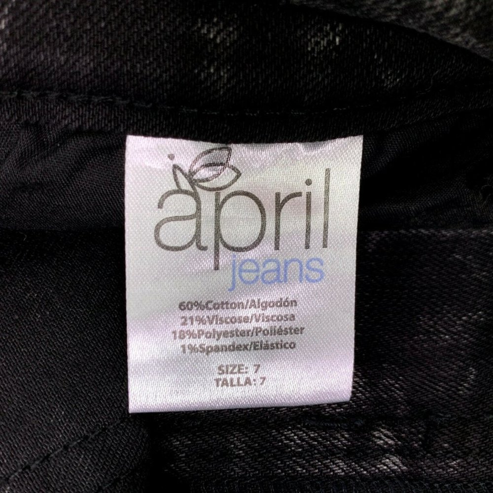 April Distressed Cropped Raw Hem Acid Wash Jeans 7 - Picture 7 of 8